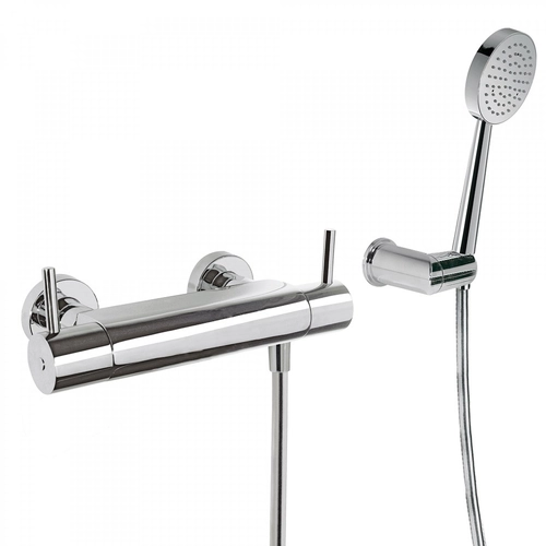 Tres falon kívüli termosztátos zuhanycsaptelep fogyatékkal élők számára is alkalmas, kézi zuhannyal 09096401