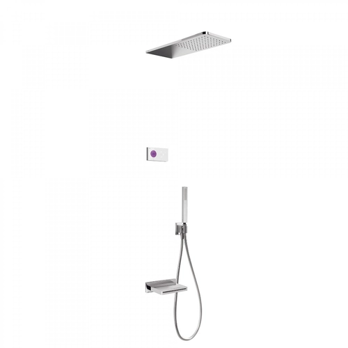 Tres Shower Technology falba építhető elektronikus termosztátos zuhanyrendszer kádkifolyóval 09286319