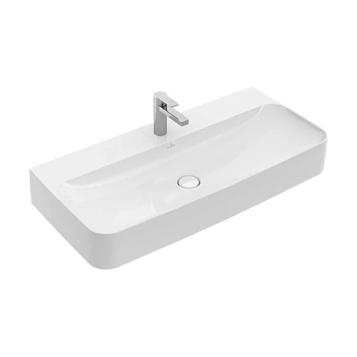 Villeroy & Boch Finion 100 x 47 cm-es mosdó 1 csaplyukkal CeramicPlus felülettel rejtett ViFlow túlfolyóval - 41681BR1