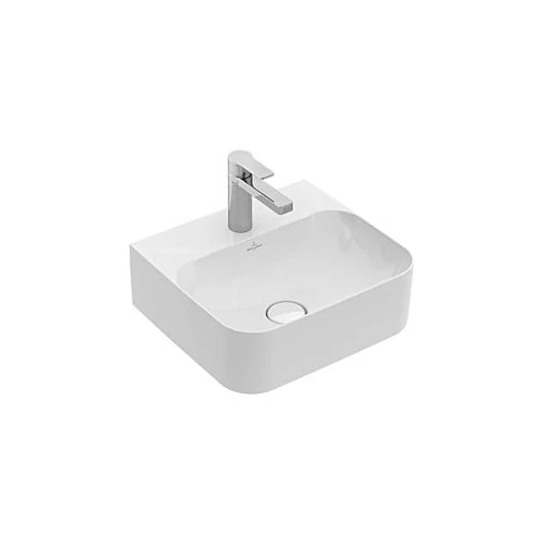 Villeroy & Boch Finion 43 x 39 cm-es kézmosó Stone White CeramicPlus felülettel rejtett ViFlow túlfolyóval - 436444RW