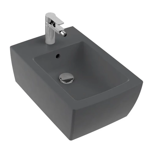 Villeroy & Boch Memento 2.0 37,5 x 56 cm-es fali bidé Graphite CeramicPlus felülettel - 443300I4