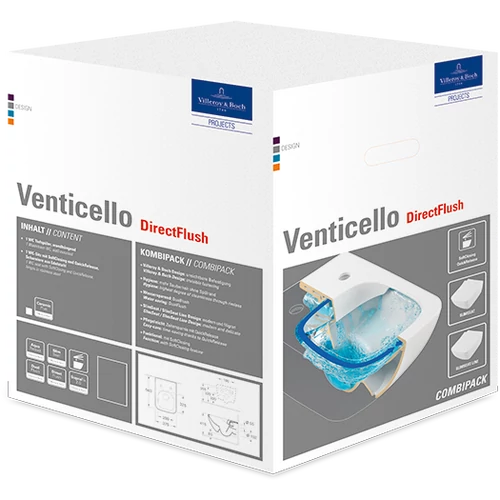 Villeroy & Boch Venticello perem nélküli mélyöblítésű fali wc kombipack - 4611RL01