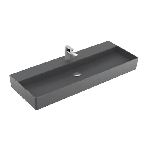 Villeroy & Boch Memento 2.0 120 x 47 cm-es mosdó 1 csaplyukkal Graphite CeramicPlus felülettel túlfolyó nélkül - 4A22C2I4