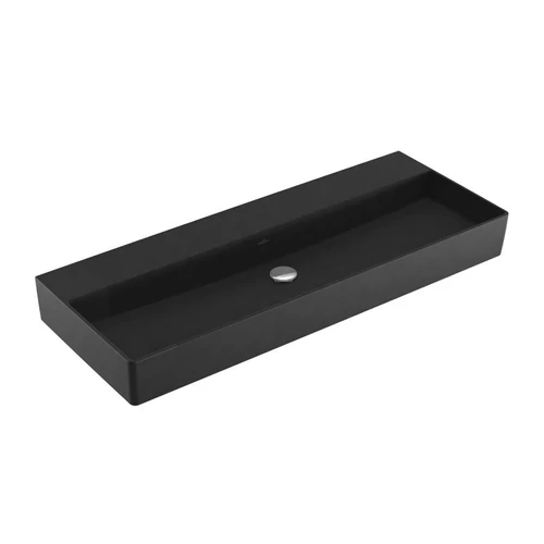 Villeroy & Boch Memento 2.0 120 x 47 cm-es mosdó csaplyuk és túlfolyó nélkül Ebony CeramicPlus felülettel - 4A22CFS5