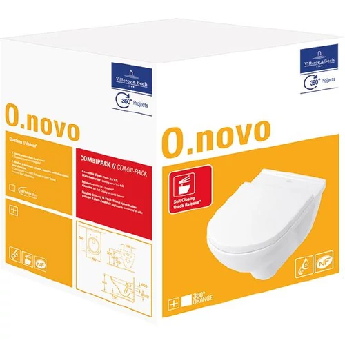 Villeroy & Boch O.Novo 36 x 56 cm-es mélyöblítésű fali wc kombipack - 5660H101