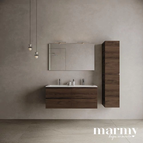 MARMY CODE 120 DUPLA függesztett alsószekrény, 4 fiók, laminált Hazel szín, fekete fogantyú 120x46x50 - 90 10 12 24 11 88