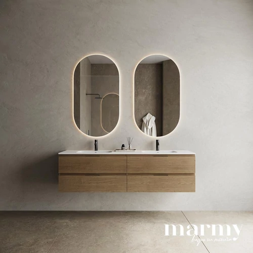 MARMY CODE 180 függesztett alsószekrény, 4 fiók, laminált Golden Oak szín, króm fogantyú 180x46x50 - 90 10 18 24 10 55