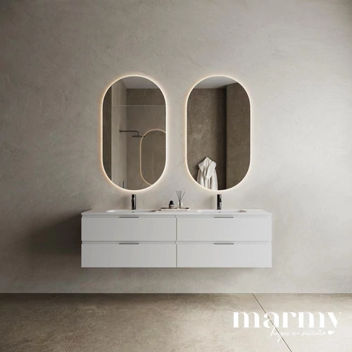 MARMY CODE 180 függesztett alsószekrény, 4 fiók, festett fényes Pure White szín, króm fogantyú 180x46x50 - 90 10 18 24 10 00