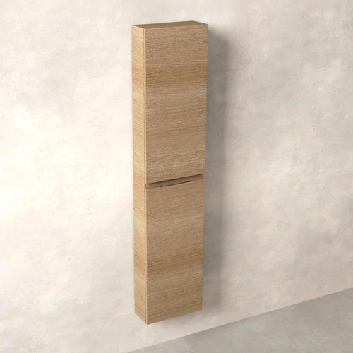 MARMY CODE 160 függesztett FALI SZEKRÉNY szekrény, 2 ajtó, laminált Golden Oak szín, fekete fogantyú 160x35x15 - 90 20 16 15 11 55