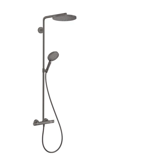 Hansgrohe Raindance Select S Showerpipe 240 1jet termosztátos zuhanyrendszer, szálcsiszolt fekete/króm 27633340