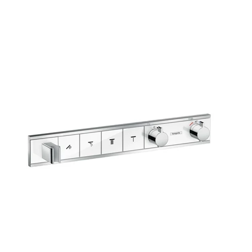 Hansgrohe RainSelect zuhanycsaptelep színkészlet 4 fogyasztóhoz, falsík alatti szereléshez, fehér/króm 15357400